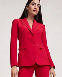 Ann Taylor The Petite Two-Button Blazer in Fluid Crepe Size 4 Jewel Red Women's