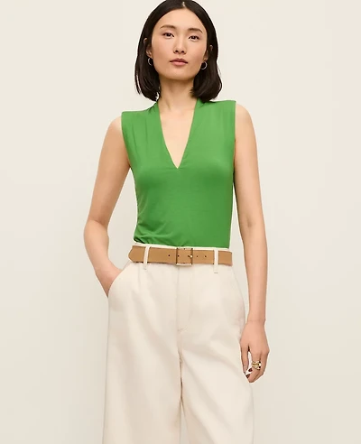 Ann Taylor Petite Sleeveless V-Neck Top Women's