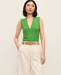 Ann Taylor Petite Sleeveless V-Neck Top Women's