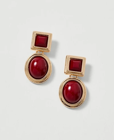 Ann Taylor Stone Double Drop Earrings Goldtone Women's