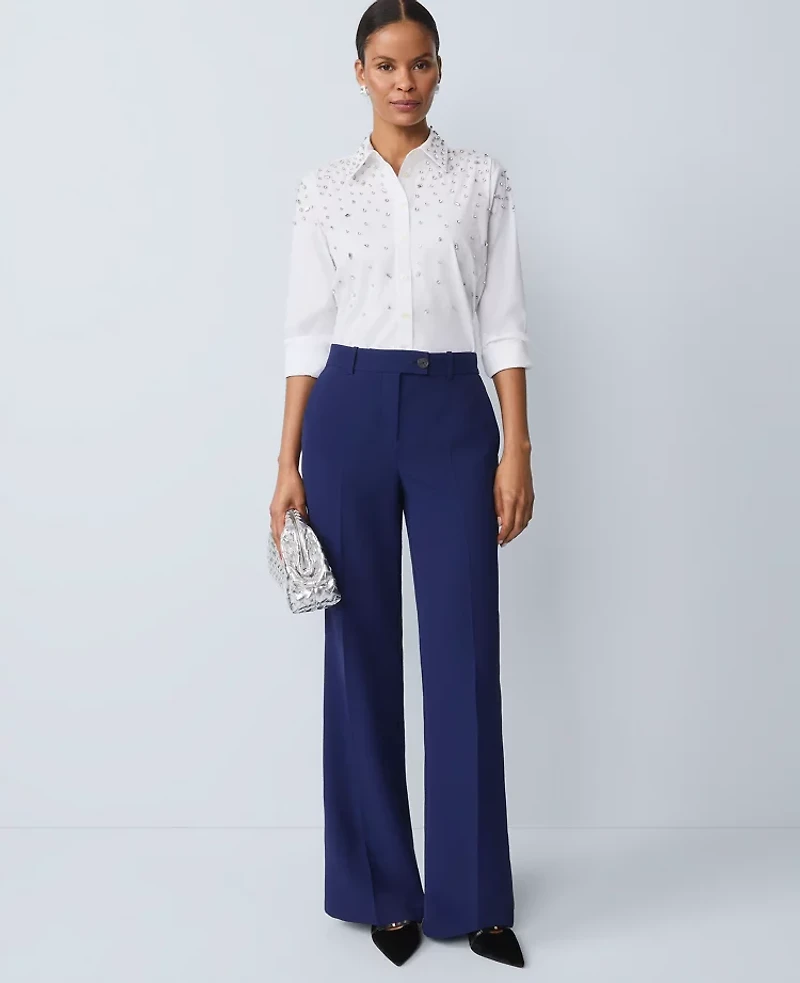 Ann Taylor The Petite Perfect Flare Pant Twilight Sea Women's