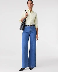 Ann Taylor The Petite Wide-Leg Jean Classic Indigo Wash Women's