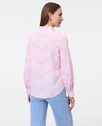 Ann Taylor Weekend Collection Eyelet Ruffle Collar Shirt Women's