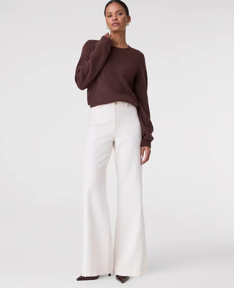 Ann Taylor The Wide-Leg Jean Ivory Women's