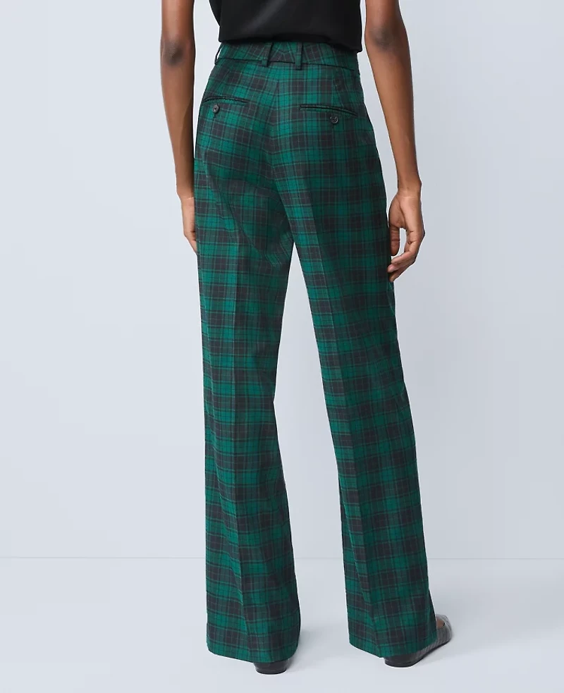 Ann Taylor The Petite Straight Trouser Plaid Ponderosa Pine Women's