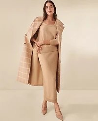 Ann Taylor Lurex Midi Sweater Skirt Cafe Au Lait Women's