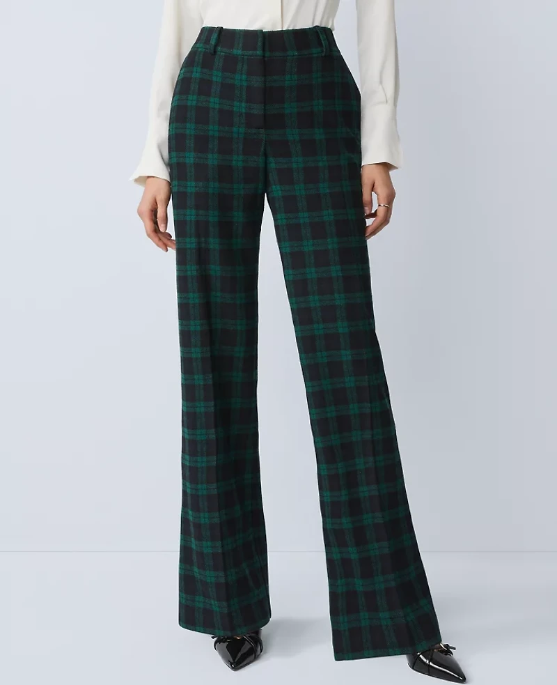 Ann Taylor The Jayne Trouser Plaid - Curvy Fit Rainforest Women's