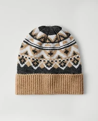 Ann Taylor Weekend Collection Fair Isle Hat Cafe Au Lait Women's