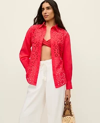 Ann Taylor Eyelet Oversized Shirt Women's