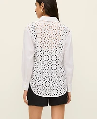 Ann Taylor Eyelet Oversized Shirt Women's