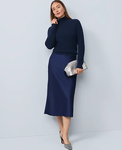 Ann Taylor Petite Satin Bias Slip Skirt Women's