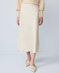 Ann Taylor Petite Satin Bias Slip Skirt Feather Women's