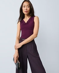 Ann Taylor Petite Draped Cowl Neck Top Winter Bloom Women's