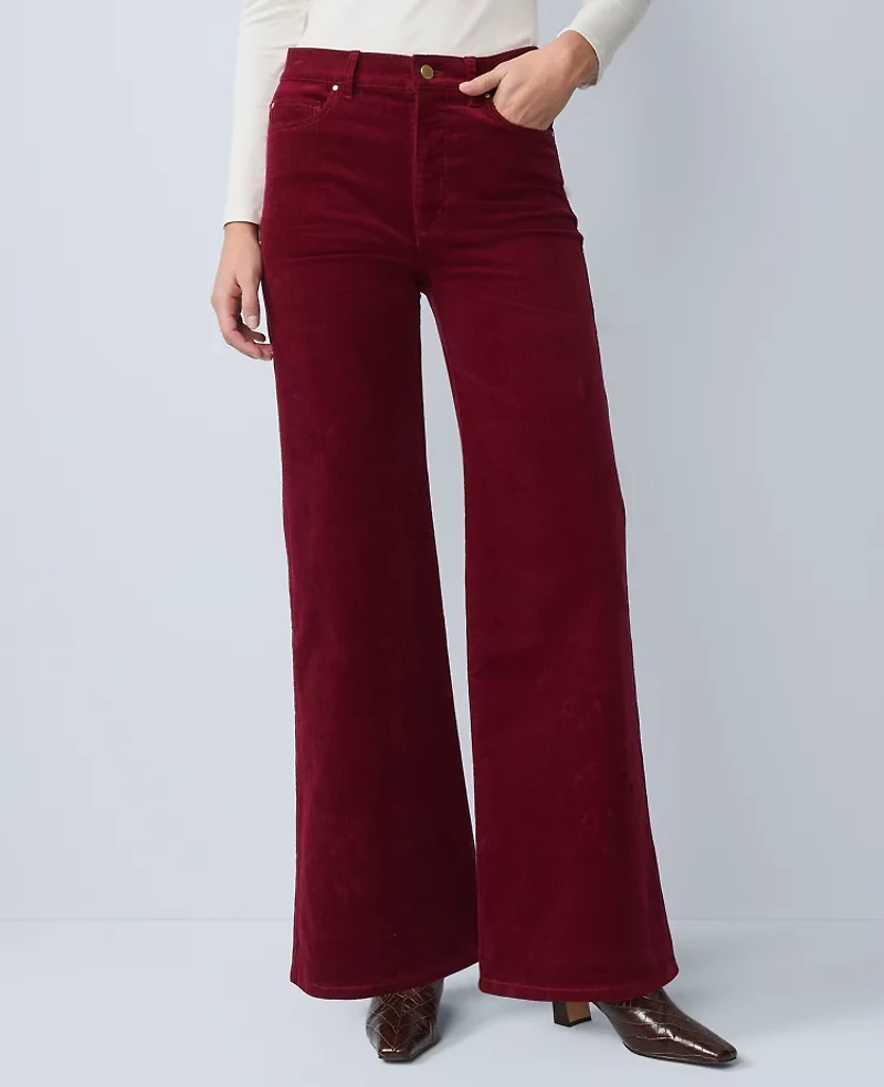 Ann Taylor Petite Weekend Collection Wide-Leg Corduroy Pant Women's
