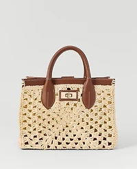 Ann Taylor Woven Straw Tote Natural Women's