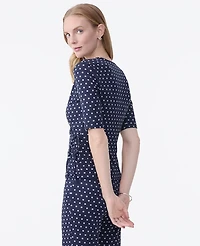 Ann Taylor Dotted Tie Waist Wrap Top Night Sky Women's