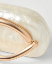 Ann Taylor Hardware Embellished Pearl Clutch Handbag Pearl Shadow Women's