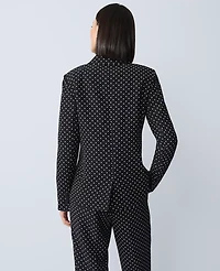 Ann Taylor The Petite Hutton Blazer Dotted Crepe Black Women's