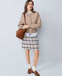 Ann Taylor Petite Weekend Collection Plaid A-Line Skirt Peaceful Periwinkle Women's
