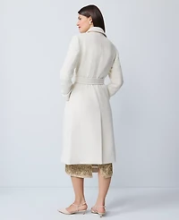 Ann Taylor Petite Belted Everyday Coat Winter White Women's