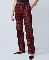 Ann Taylor The Petite Sophia Pant Plaid Iconic Red Women's
