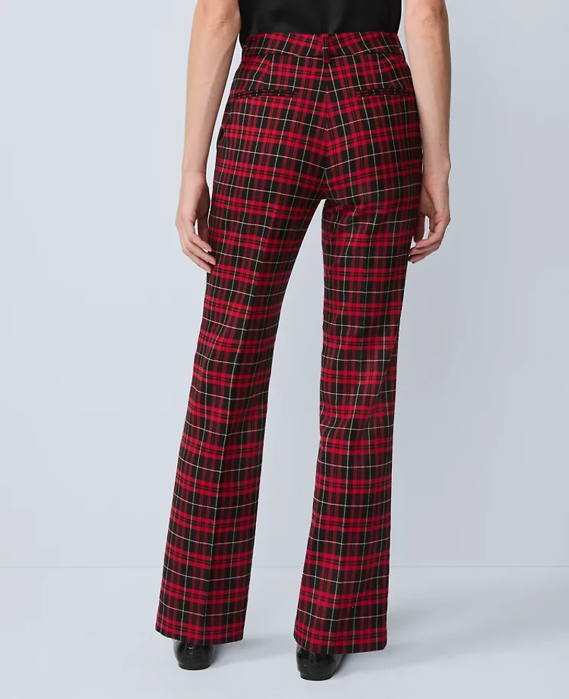 Ann Taylor The Petite Sophia Pant Plaid Iconic Red Women's
