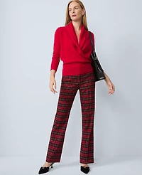 Ann Taylor The Petite Sophia Pant Plaid Iconic Red Women's