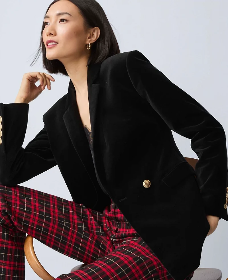 Ann Taylor The Petite Sophia Pant Plaid Iconic Red Women's