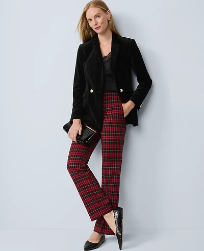Ann Taylor The Petite Sophia Pant Plaid Iconic Red Women's