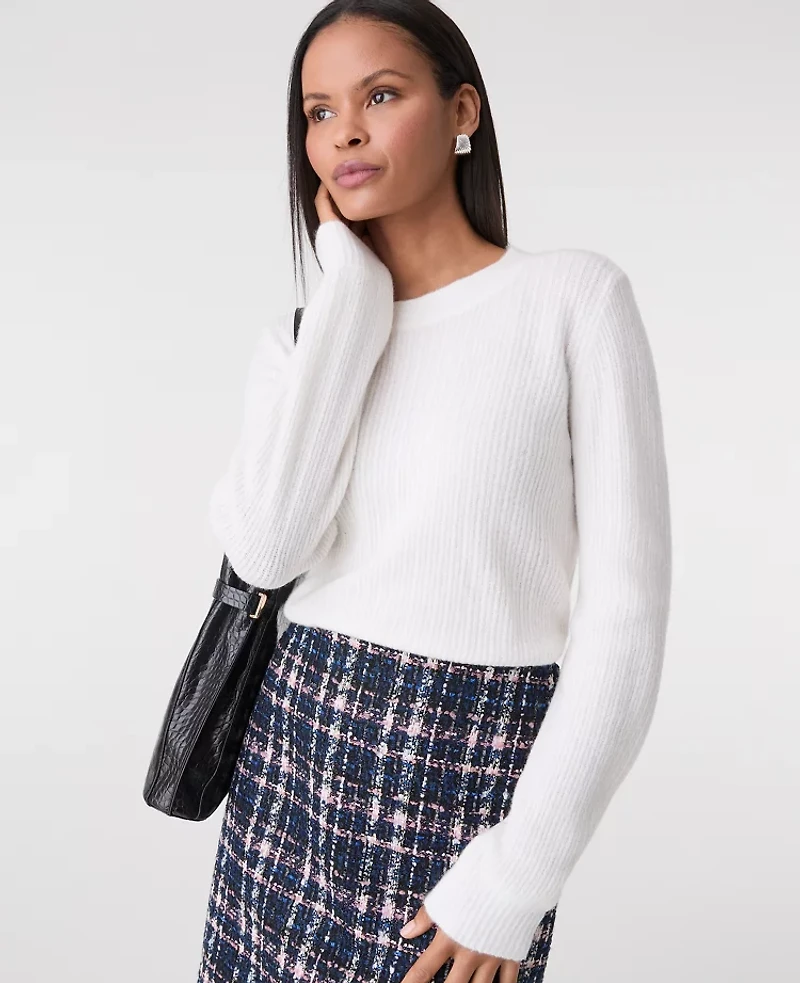 Ann Taylor Petite Mixed Cable Sweater Women's