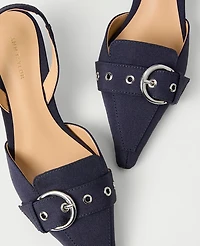 Ann Taylor Patent Buckle Slingback Pump Night Sky Women's