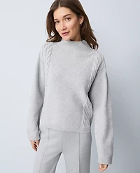 Ann Taylor Weekend Collection Mixed Cable Sweater Women's