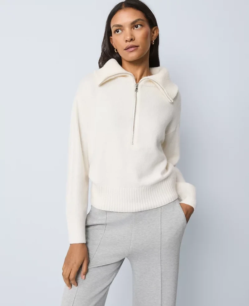 Ann Taylor Weekend Collection Half-Zip Sweater Women's