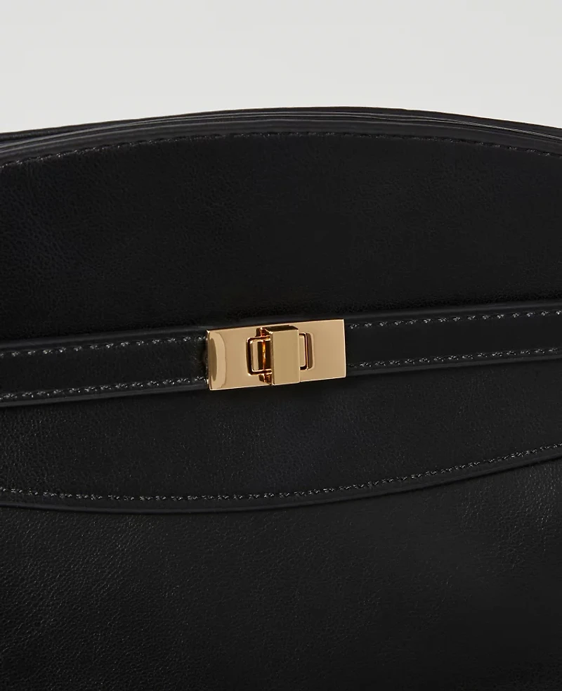 Ann Taylor Large Belted Clutch Handbag Black Women's