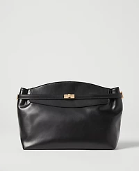Ann Taylor Large Belted Clutch Handbag Black Women's