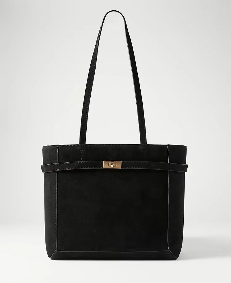 Ann Taylor Suede Belted Tote Women's