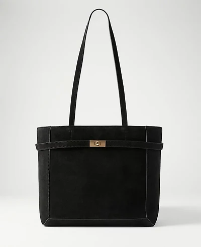Ann Taylor Suede Belted Tote Women's
