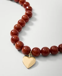 Ann Taylor Stone Heart Pendant Necklace Windsor Wine Women's