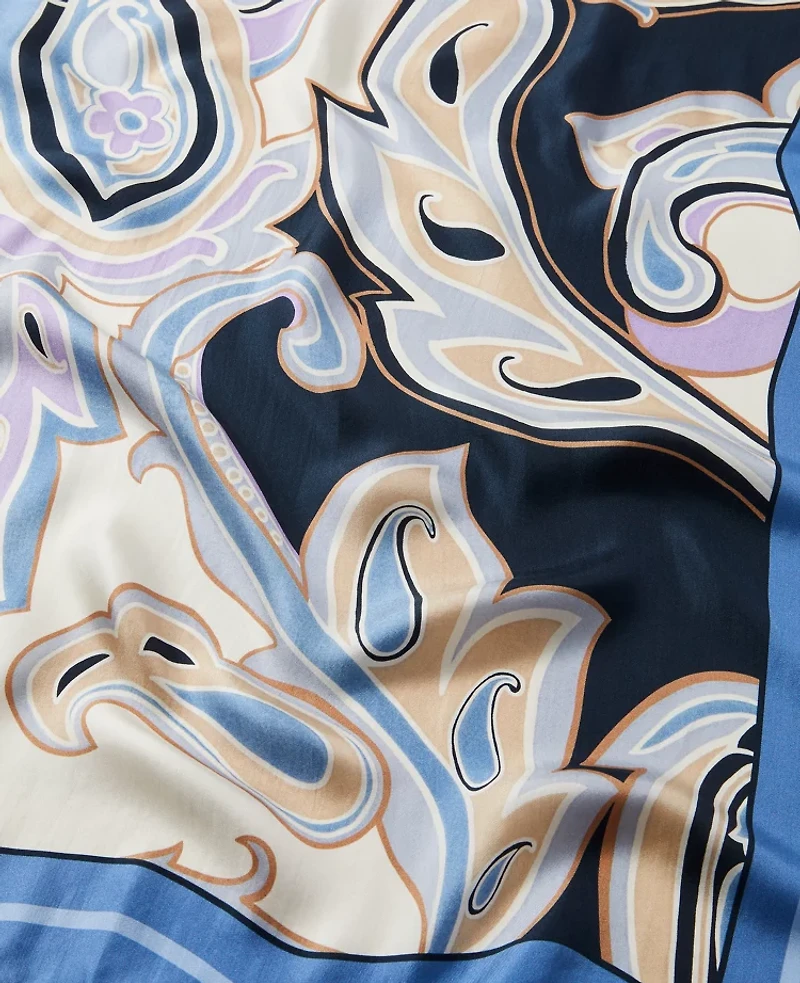 Ann Taylor Paisley Square Silk Scarf Winter White Women's