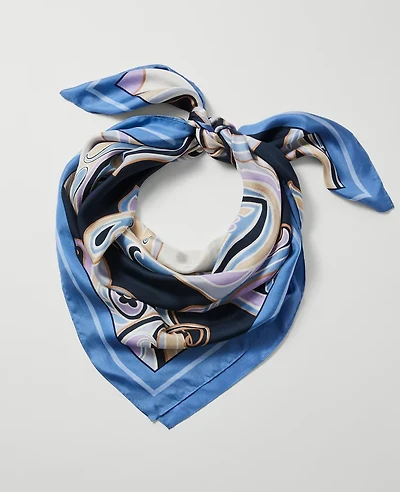 Ann Taylor Paisley Square Silk Scarf Winter White Women's