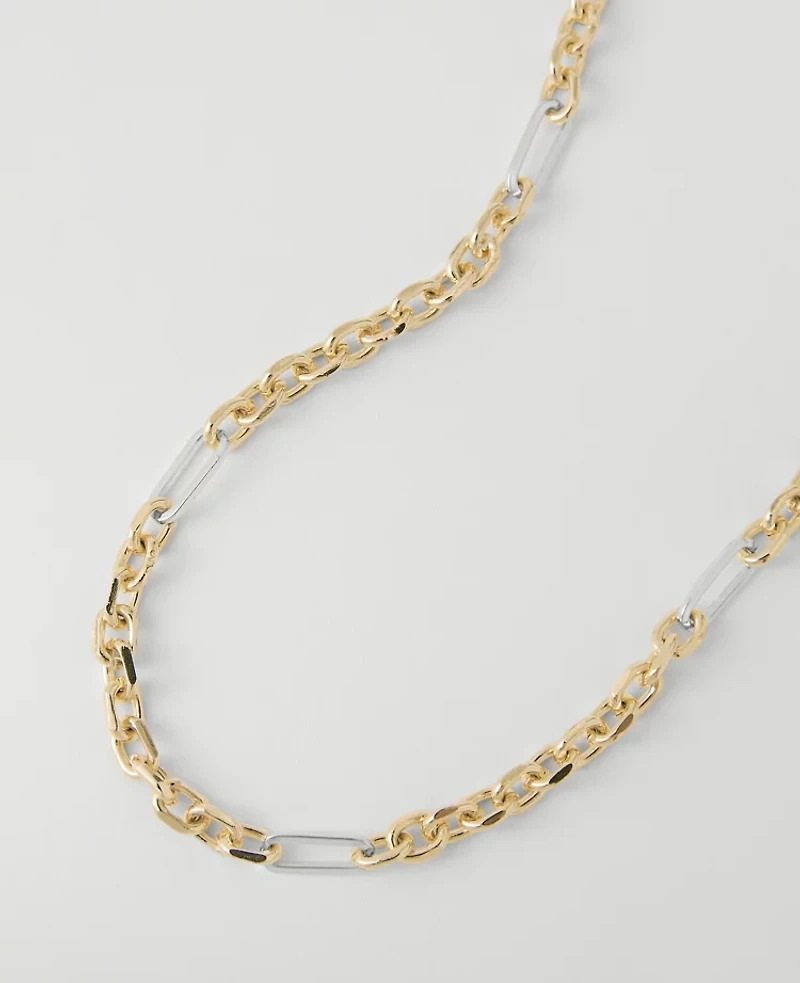 Ann Taylor Mixed Metal Chain Link Necklace Goldtone Women's
