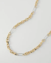 Ann Taylor Mixed Metal Chain Link Necklace Goldtone Women's