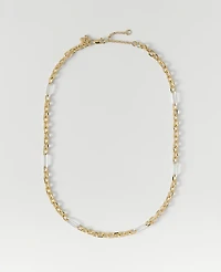 Ann Taylor Mixed Metal Chain Link Necklace Goldtone Women's