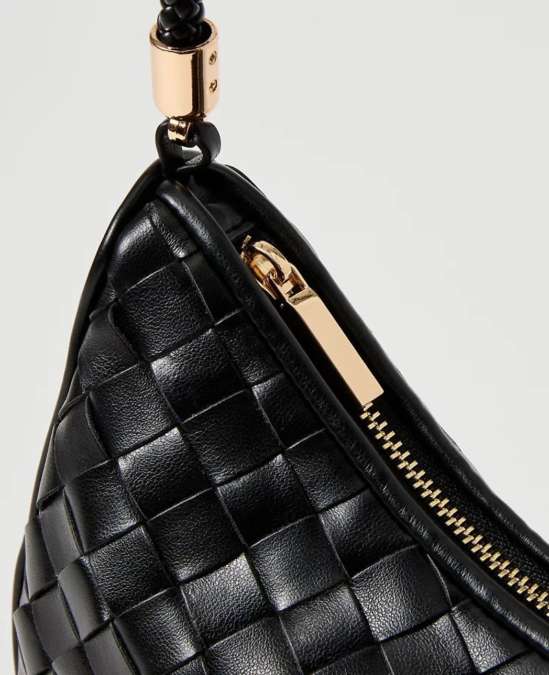 Ann Taylor Weekend Collection Woven Shoulder Bag Black Women's