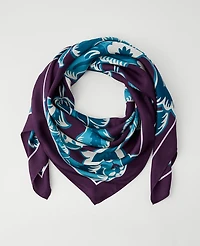 Ann Taylor Floral Oversized Silk Scarf Aubergine Dream Women's