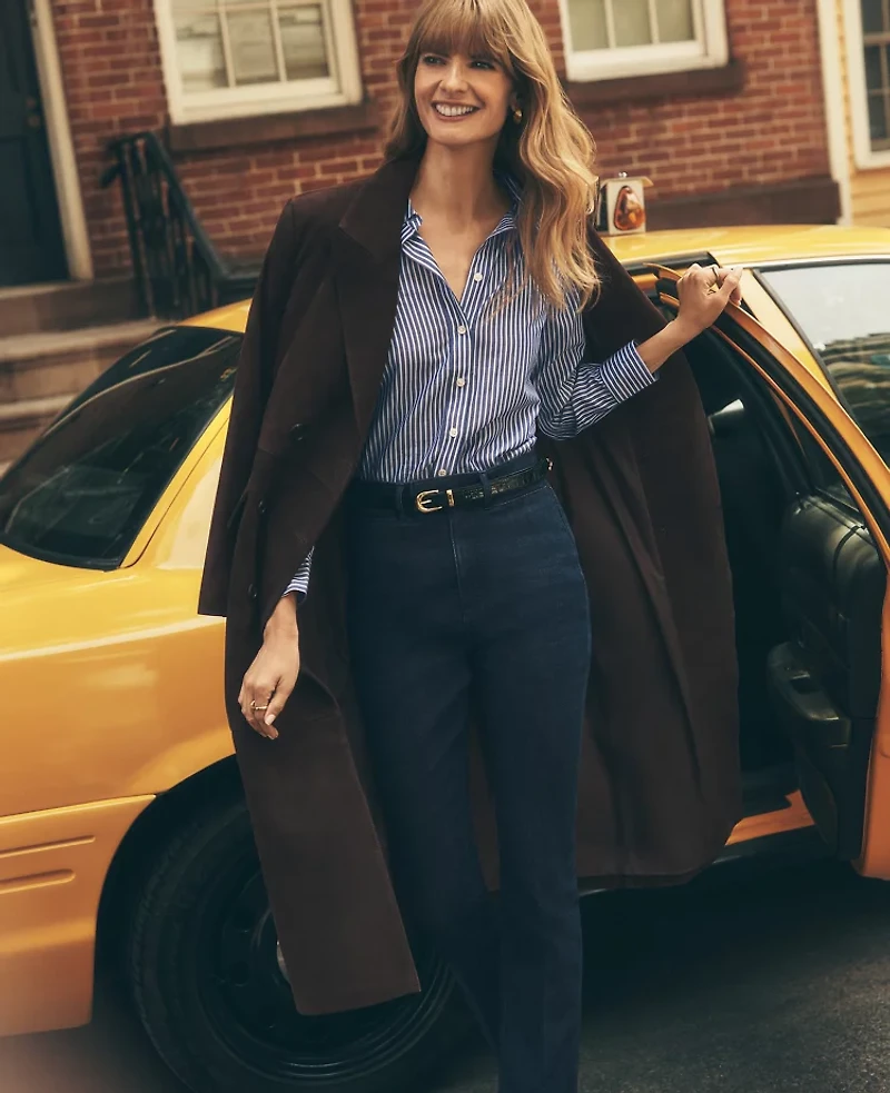Ann Taylor Studio Collection Suede Trench Coat Pure Chocolate Women's