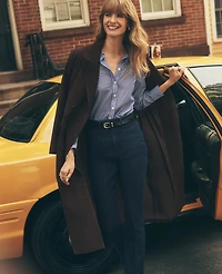Ann Taylor Studio Collection Suede Trench Coat Pure Chocolate Women's