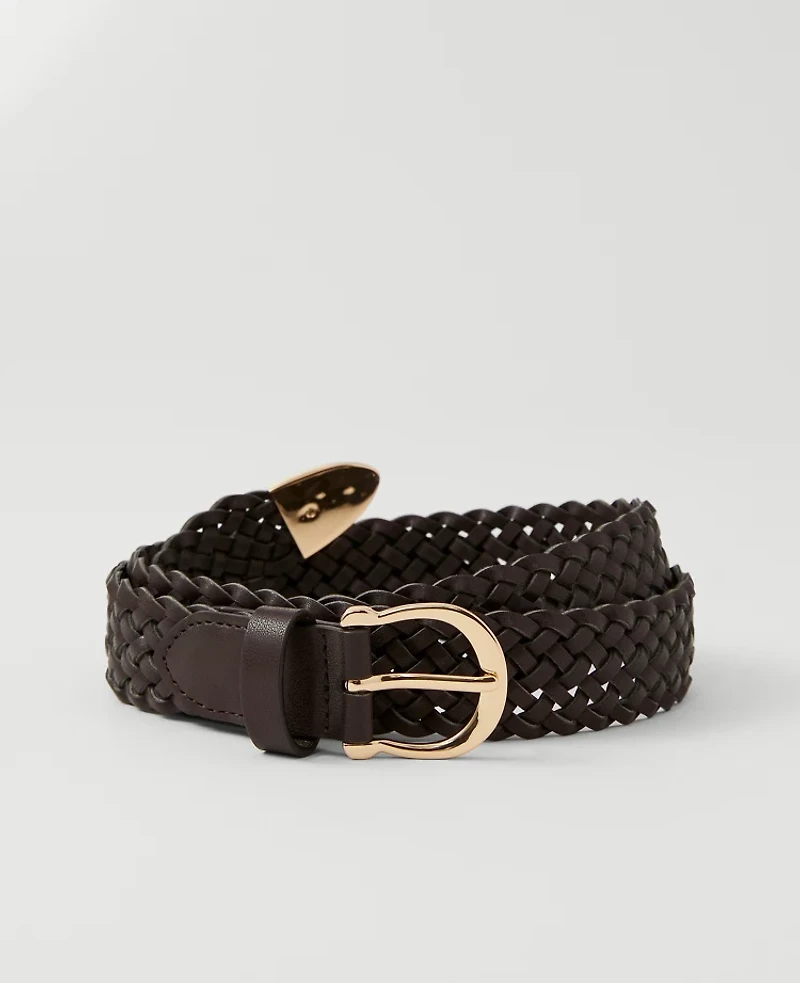 Ann Taylor Round Buckle Braided Belt Women's