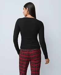 Ann Taylor Gathered V-Neck Top Women's