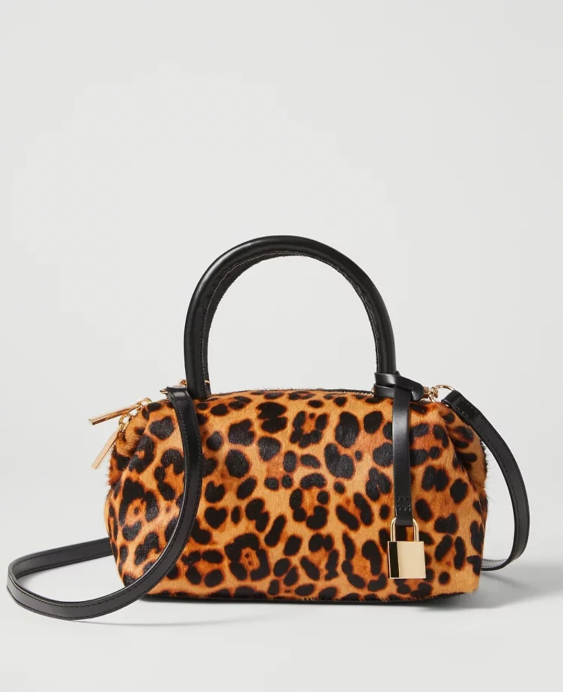 Ann Taylor Haircalf Mini Crossbody Bag Brown Multi Women's